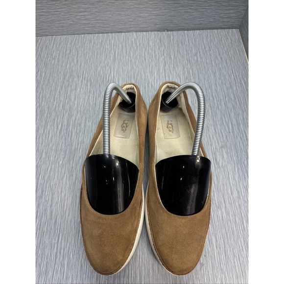 UGG Brown Suede Slip On Sneakers Women's 8.5 Casual Minimalist Streetwear Shoes - Picture 3 of 10